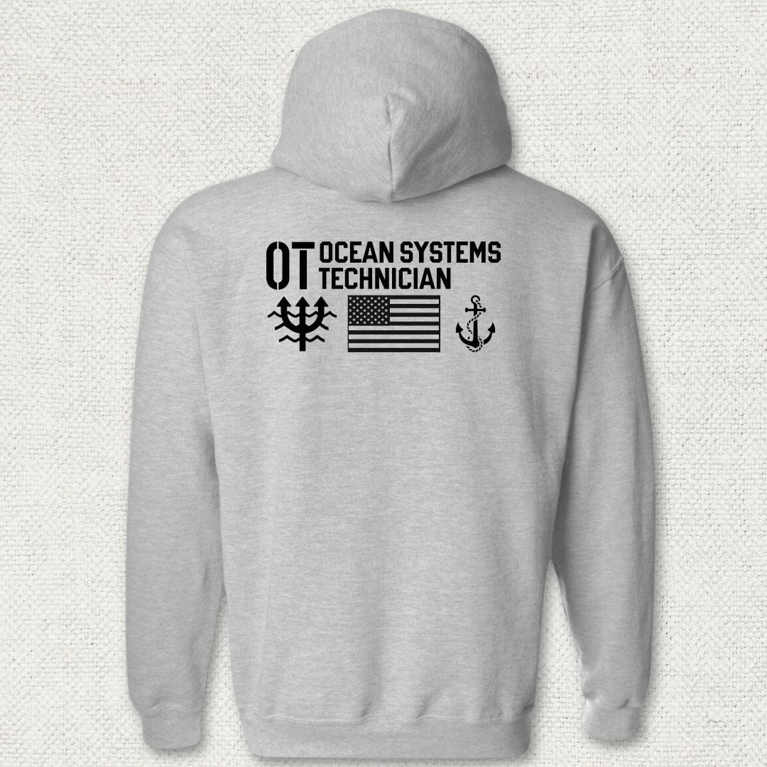 OT - Flag & Anchor Hoodie - Sport Grey