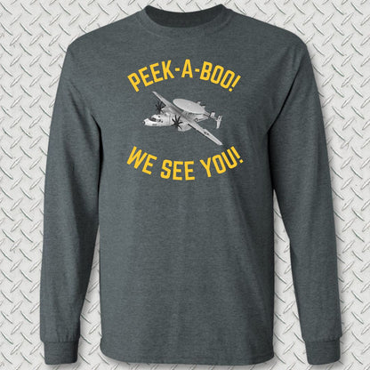 Peek-A-Boo Long Sleeve Tee - Dark Heather