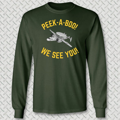 Peek-A-Boo Long Sleeve Tee - Forest Green