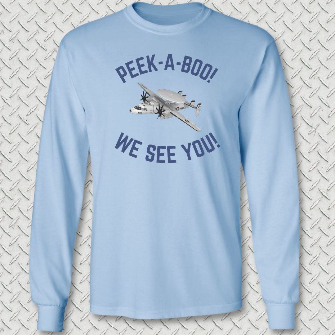 Peek-A-Boo Long Sleeve Tee - Light Blue