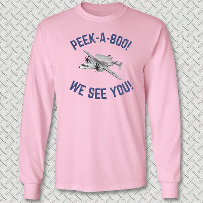 Peek-A-Boo Long Sleeve Tee - Pink