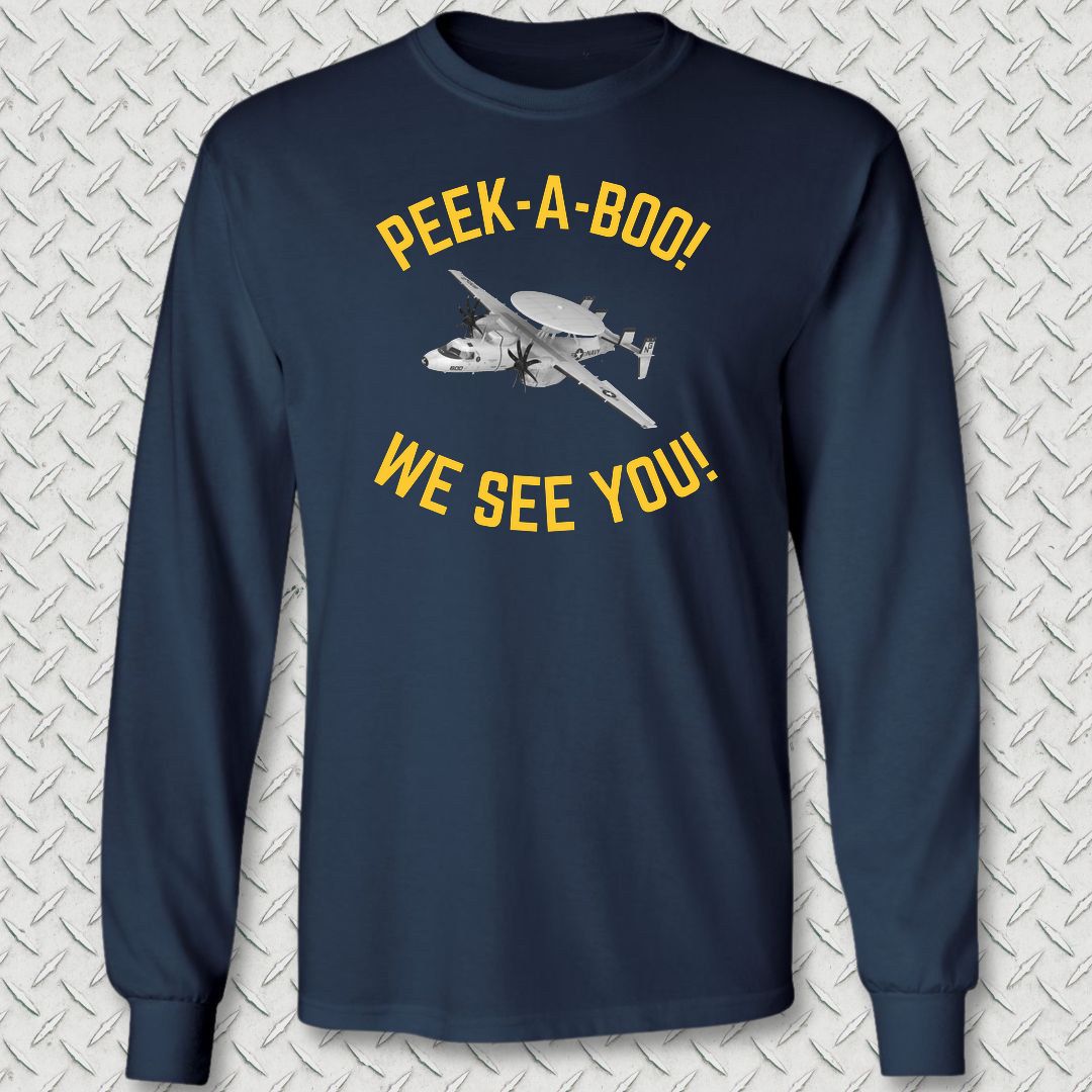 Peek-A-Boo Long Sleeve Tee - Navy