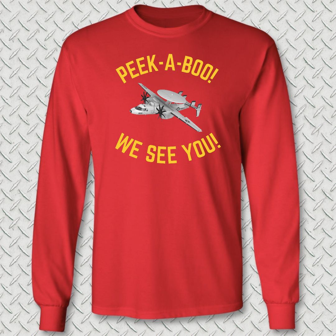 Peek-A-Boo Long Sleeve Tee - Red
