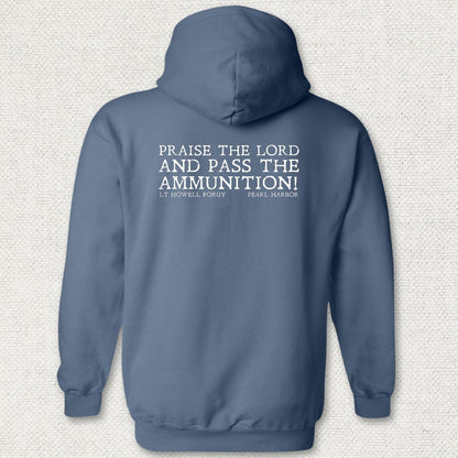 Praise the Lord Hoodie - Heather Navy