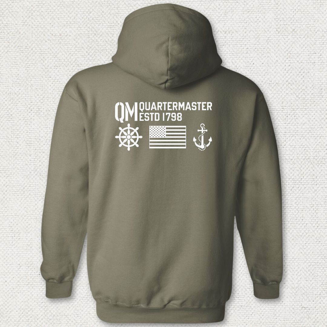 QM - Flag & Anchor Hoodie - Military Green