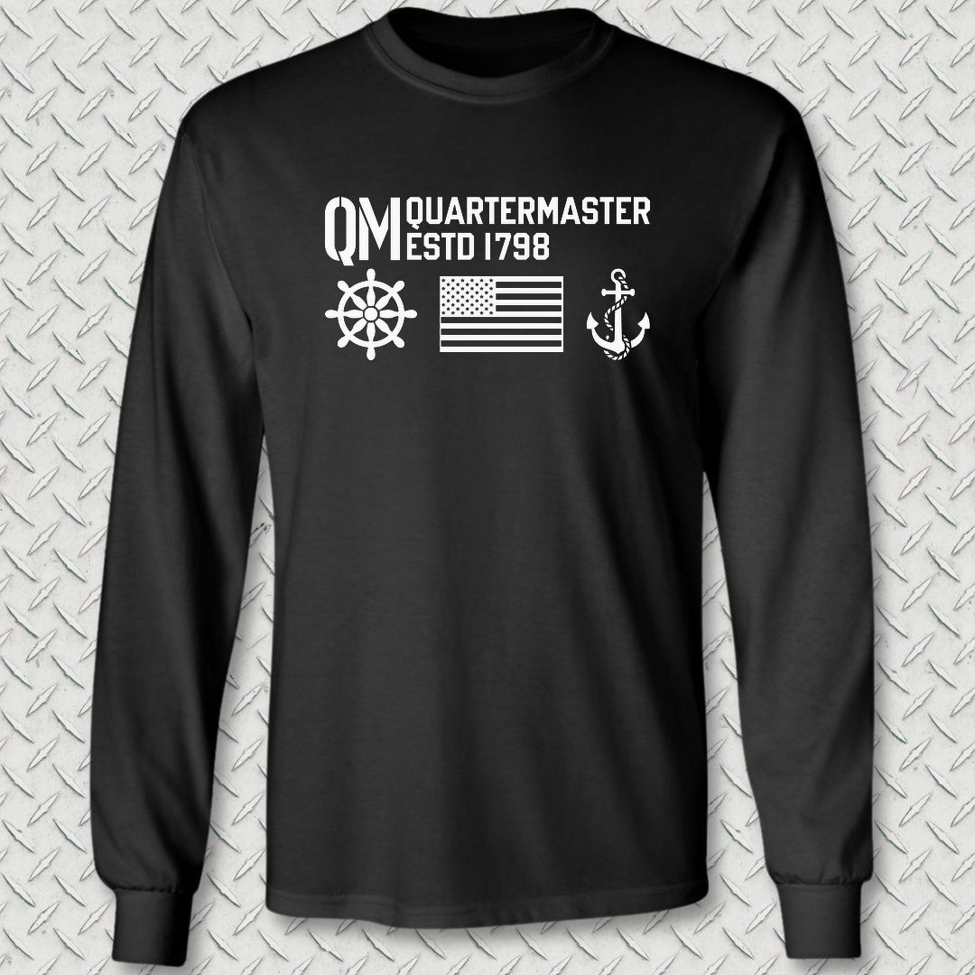 QM - Flag & Anchor Long Sleeve Tee - Black