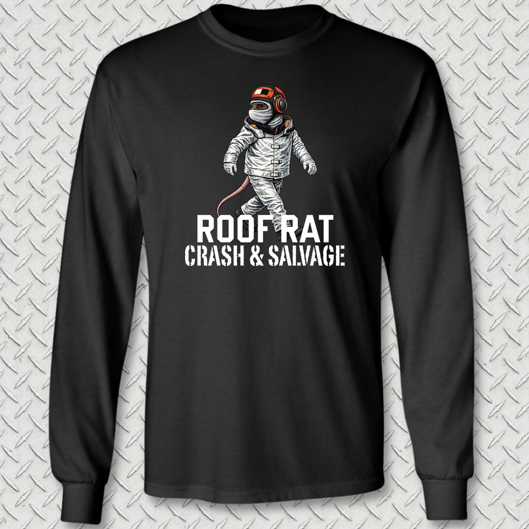 Red Roof Rat - Crash & Salvage Long Sleeve Tee - Black