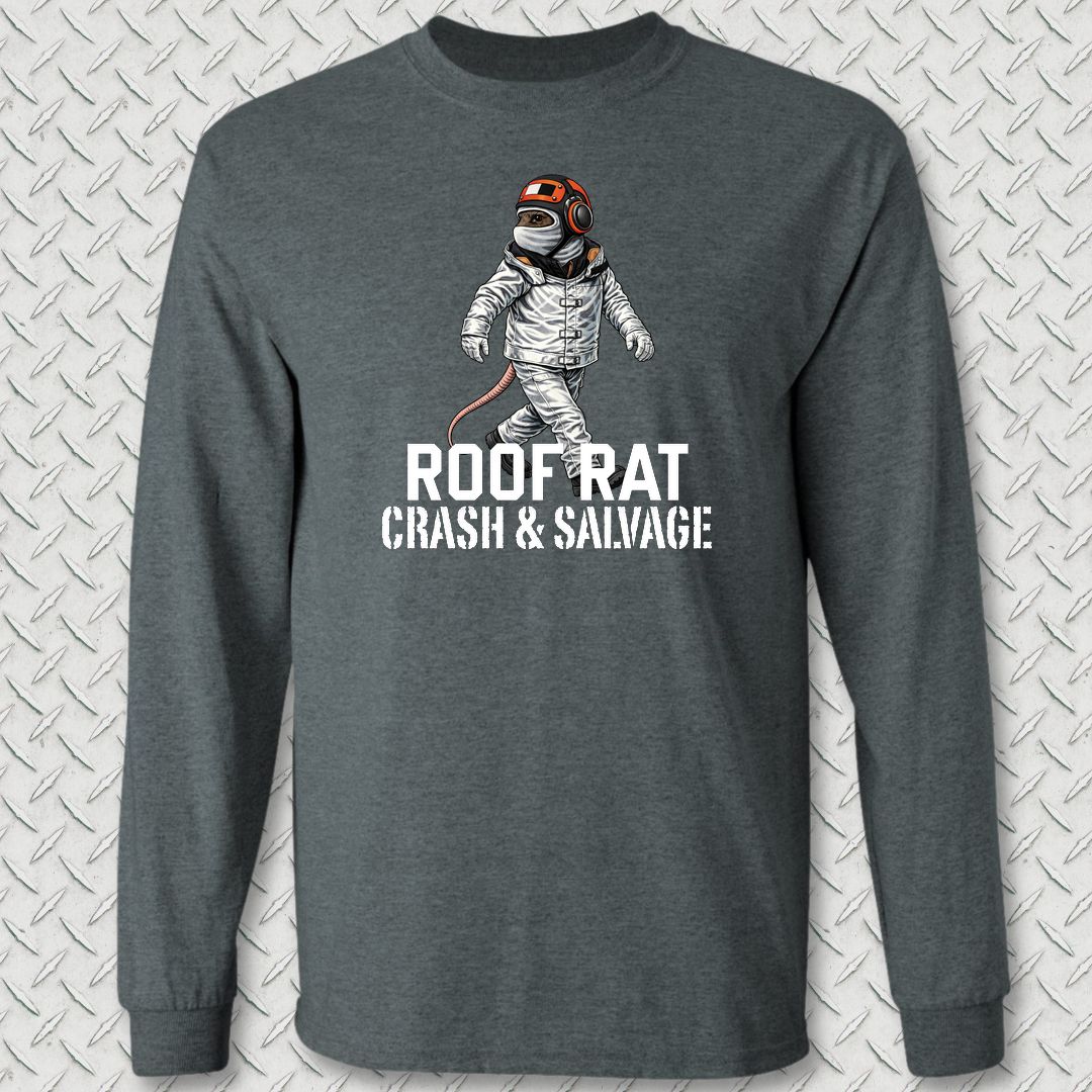 Red Roof Rat - Crash & Salvage Long Sleeve Tee - Dark Heather