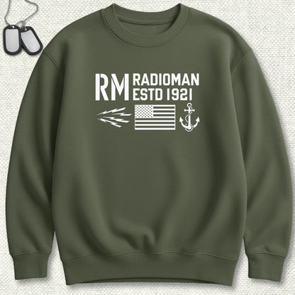 RM - Flag & Anchor Sweatshirt - Military Green