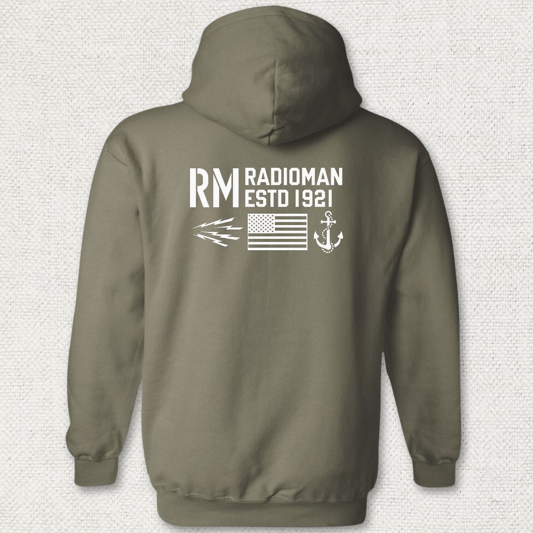 RM - Flag & Anchor Hoodie - Military Green