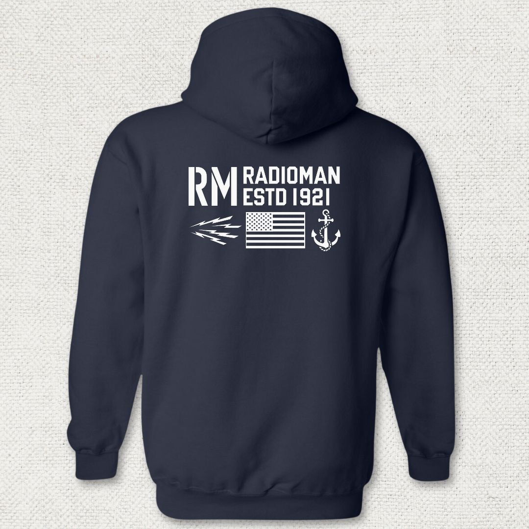 RM - Flag & Anchor Hoodie - Navy