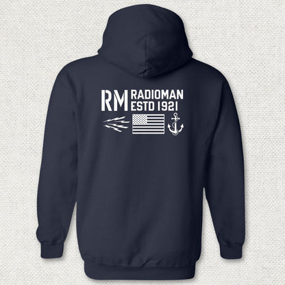 RM - Flag & Anchor Hoodie - Navy