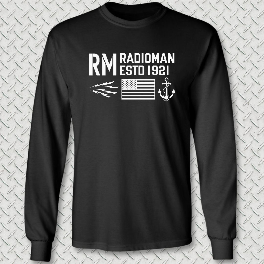 RM - Flag & Anchor Long Sleeve Tee - Black