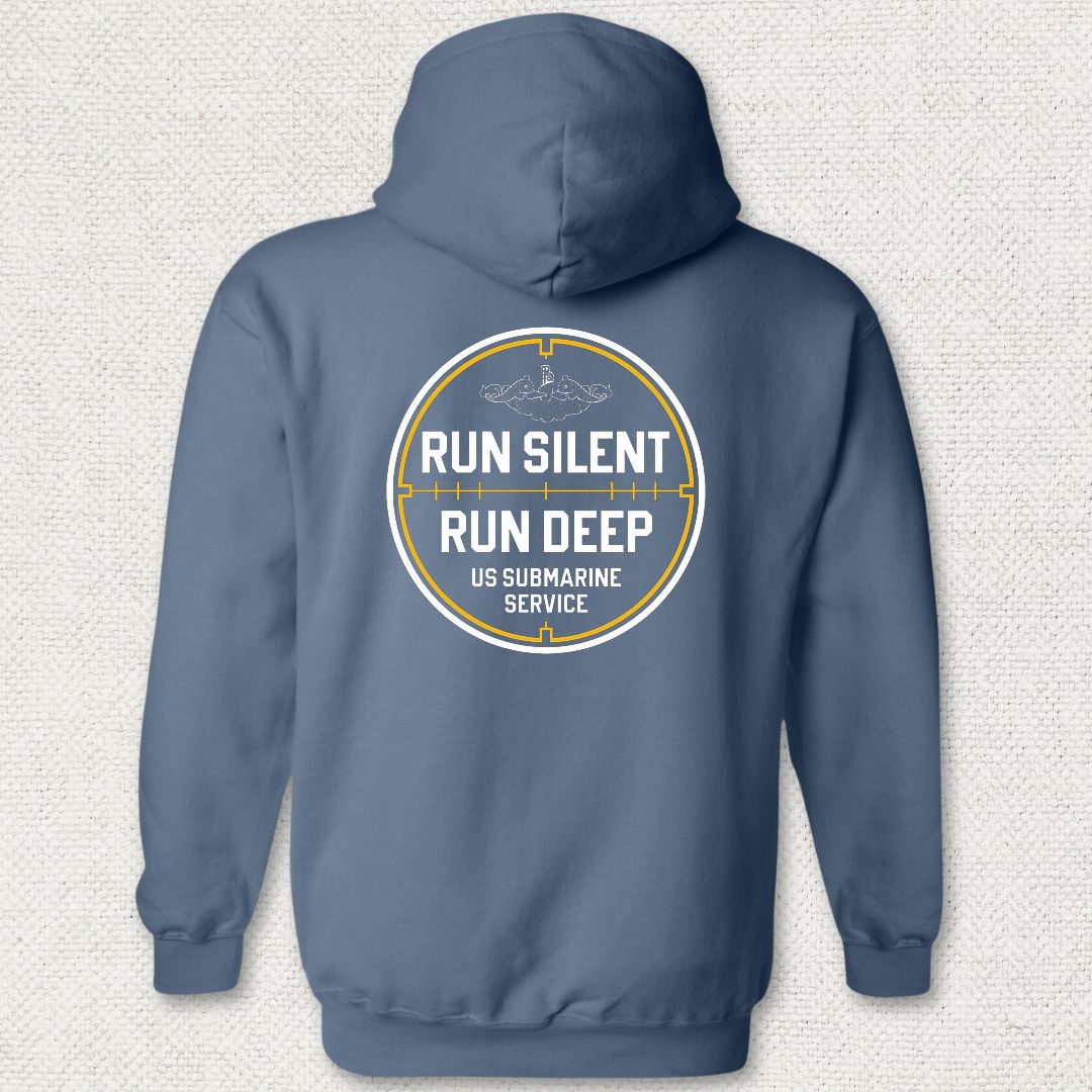 Run Silent - Run Deep Hoodie - Heather Navy