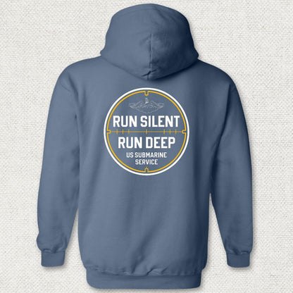 Run Silent - Run Deep Hoodie - Heather Navy
