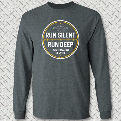 Run Silent - Run Deep Long Sleeve Tee - Dark Heather