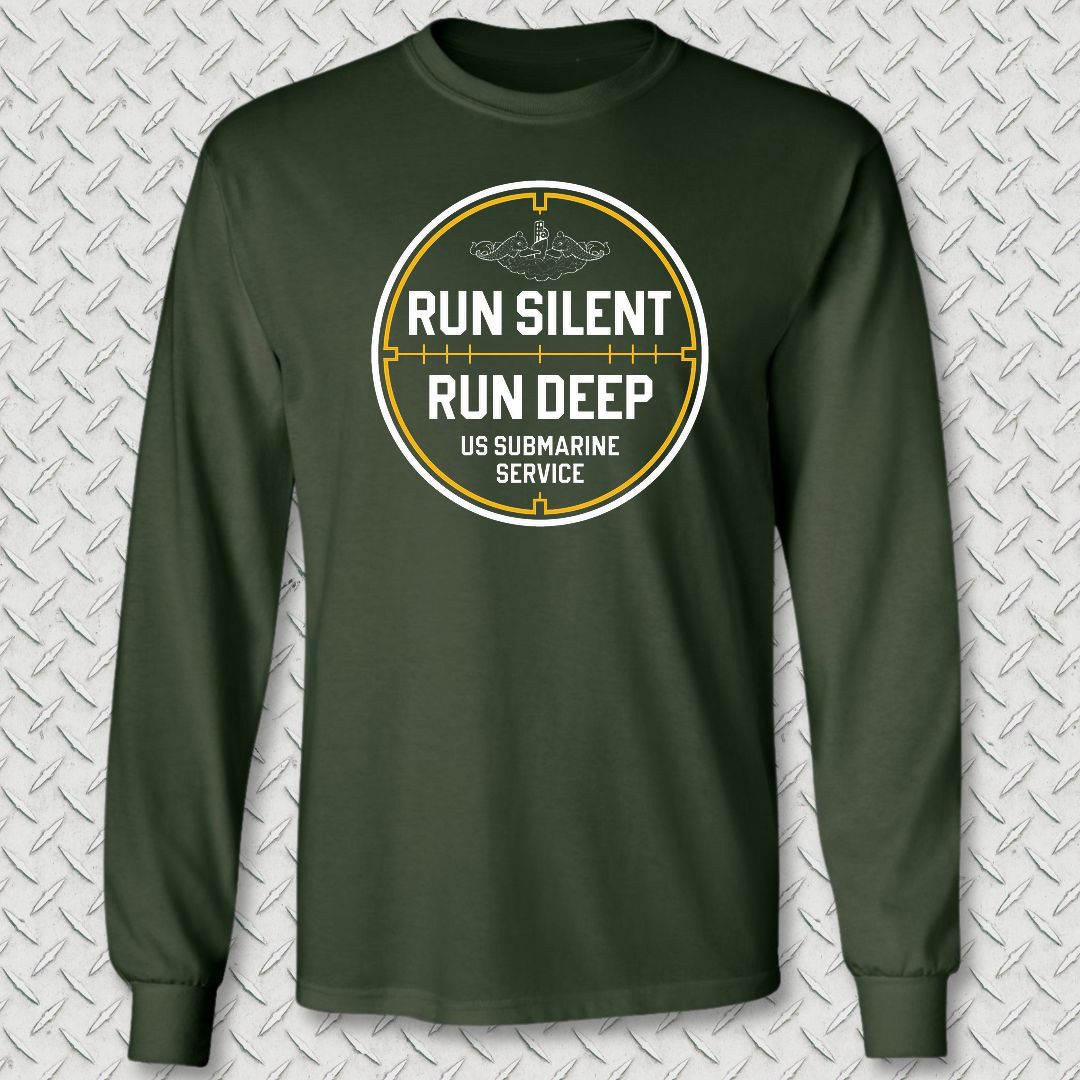 Run Silent - Run Deep Long Sleeve Tee - Forest Green