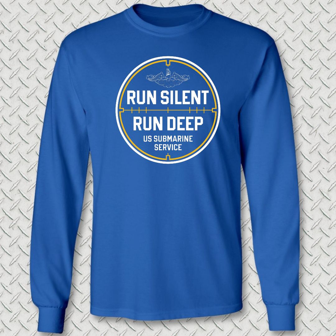 Run Silent - Run Deep Long Sleeve Tee - Royal Blue