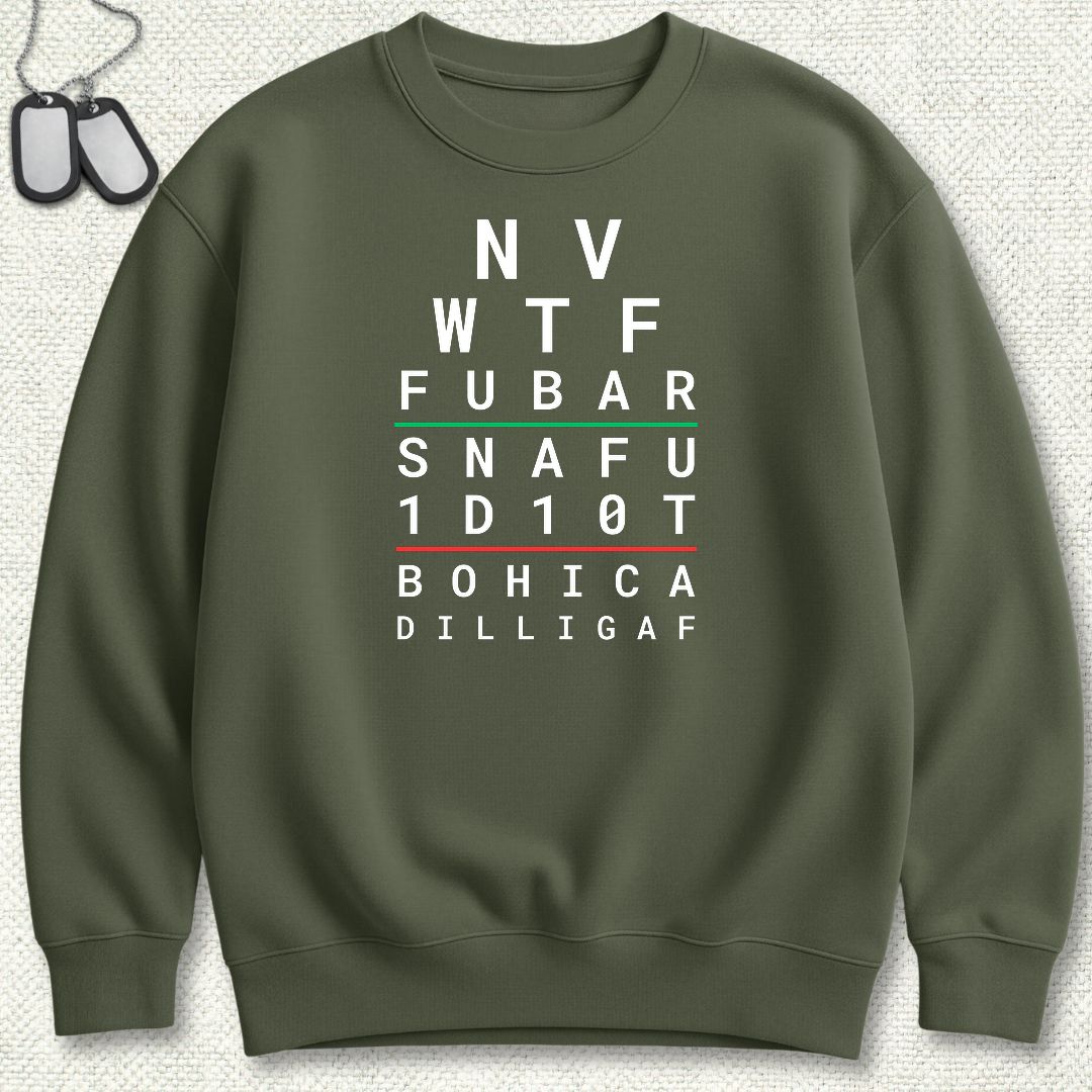 Sailor Eye Chart Sweatshirt - Military Green