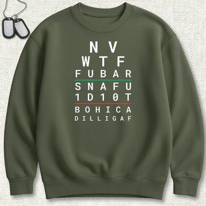 Sailor Eye Chart Sweatshirt - Military Green