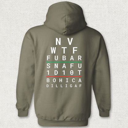 Sailor Eye Chart Hoodie - Military Green