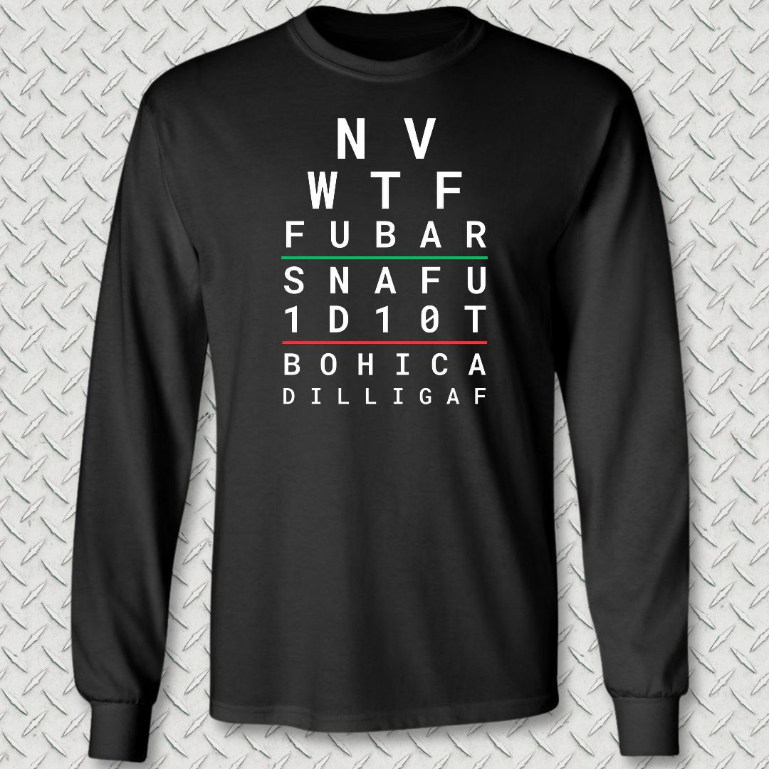 Sailor Eye Chart Long Sleeve Tee - Black
