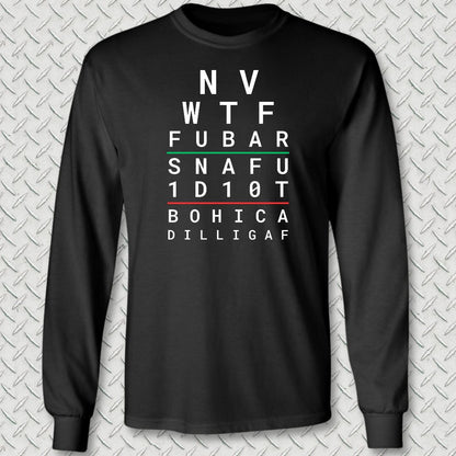 Sailor Eye Chart Long Sleeve Tee - Black