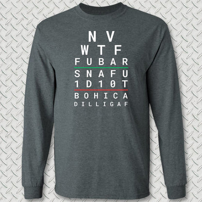 Sailor Eye Chart Long Sleeve Tee - Dark Heather