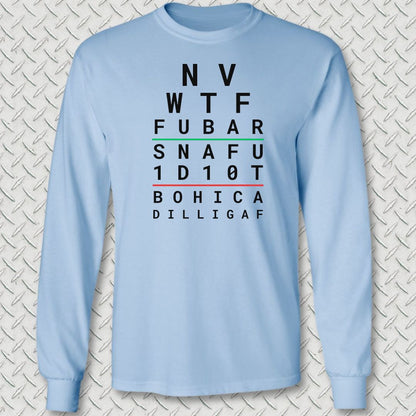 Sailor Eye Chart Long Sleeve Tee - Light Blue
