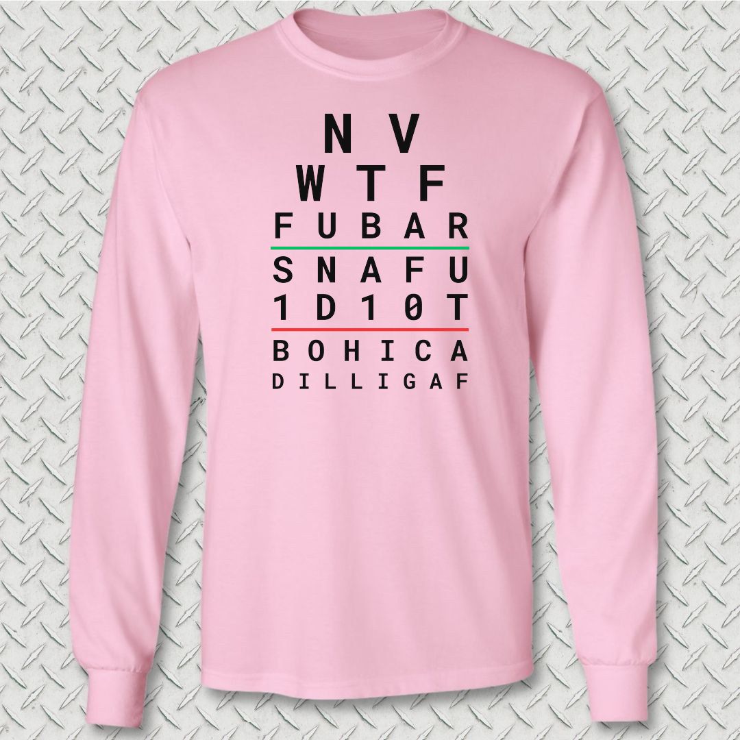 Sailor Eye Chart Long Sleeve Tee - Pink