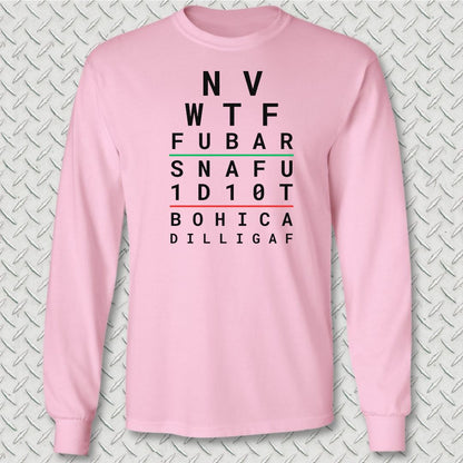 Sailor Eye Chart Long Sleeve Tee - Pink