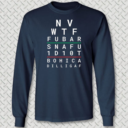 Sailor Eye Chart Long Sleeve Tee - Navy