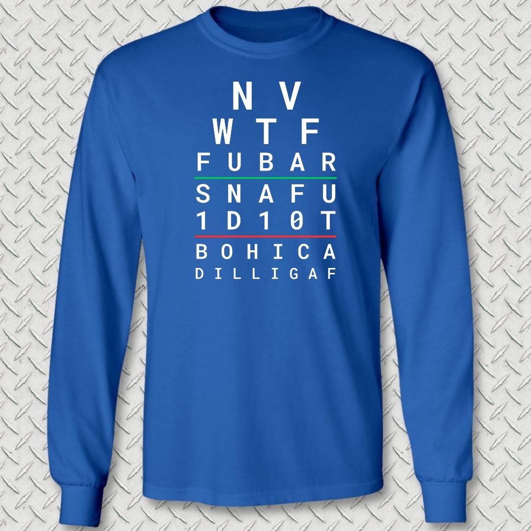 Sailor Eye Chart Long Sleeve Tee - Royal Blue