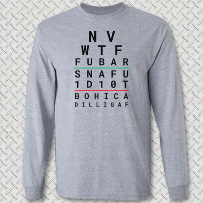 Sailor Eye Chart Long Sleeve Tee - Sport Grey