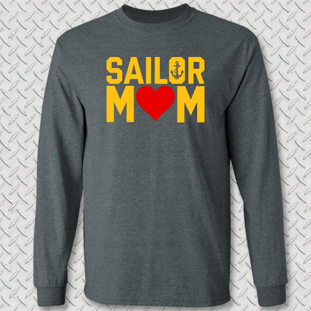 Sailor Mom Long Sleeve Tee - Dark Heather