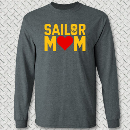 Sailor Mom Long Sleeve Tee - Dark Heather