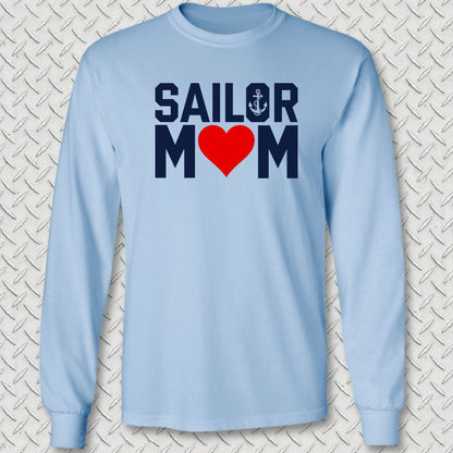 Sailor Mom Long Sleeve Tee - Light Blue