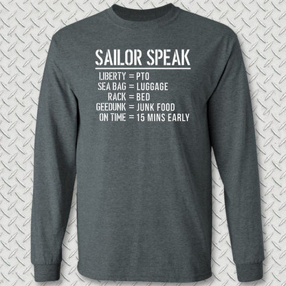 Sailor Speak Long Sleeve Tee - Dark Heather