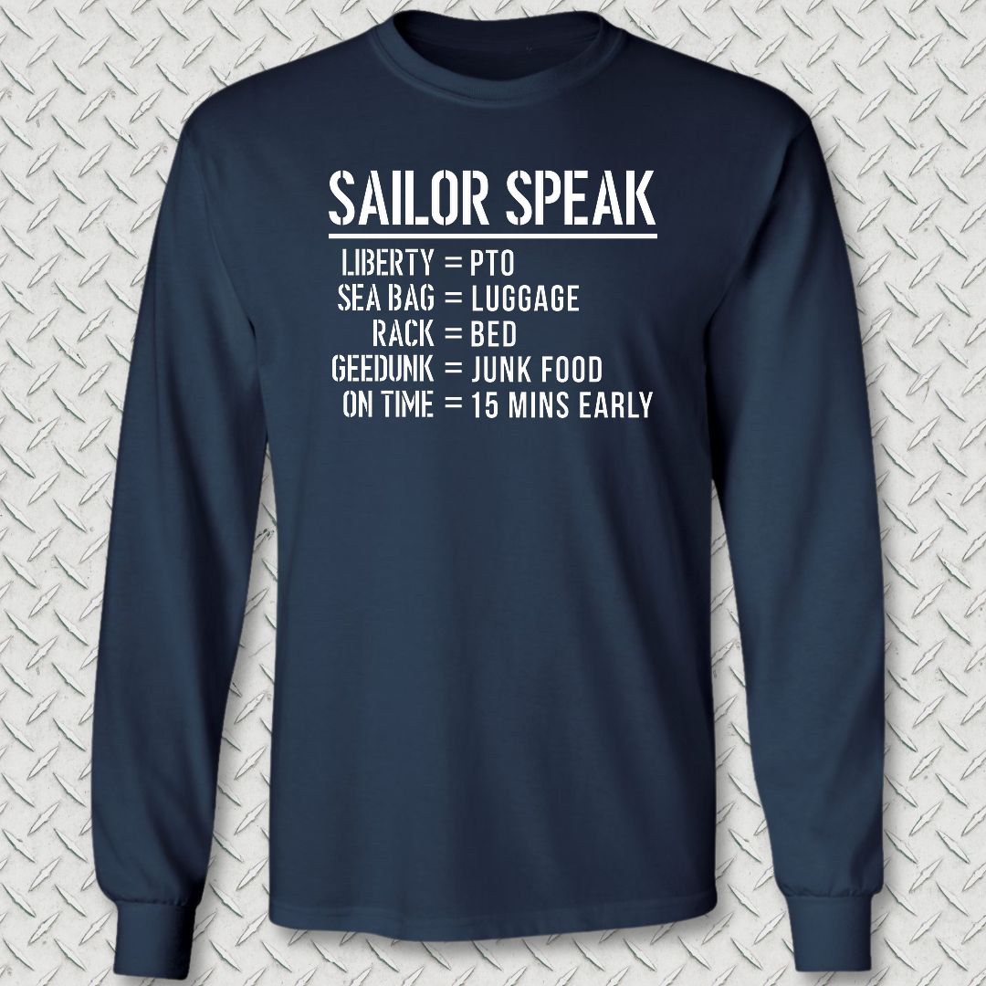 Sailor Speak Long Sleeve Tee - Navy