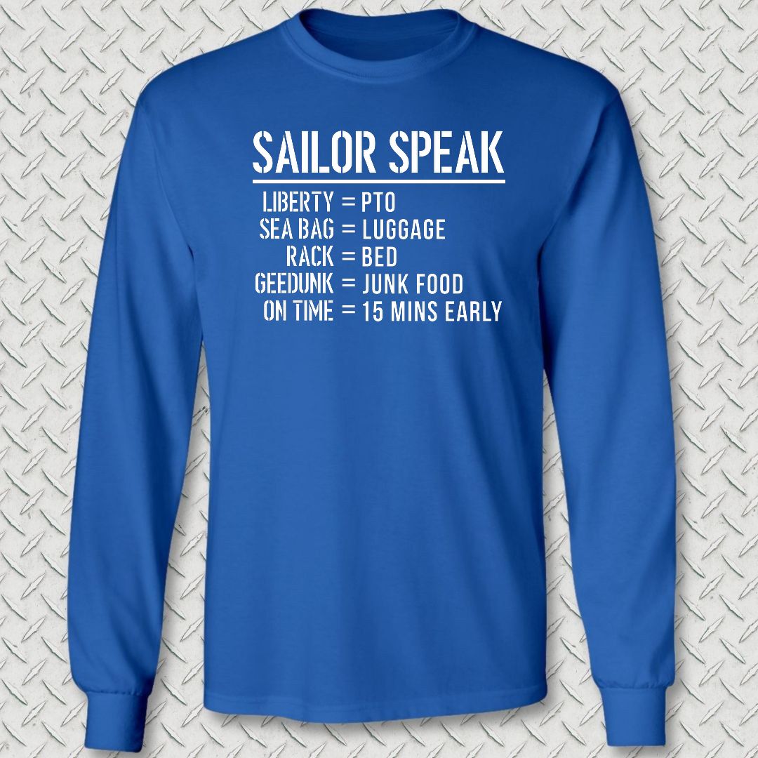 Sailor Speak Long Sleeve Tee - Royal Blue