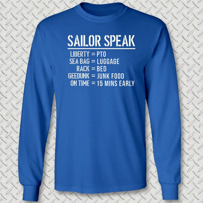 Sailor Speak Long Sleeve Tee - Royal Blue