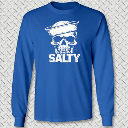Salty Skull Long Sleeve Tee - Royal Blue