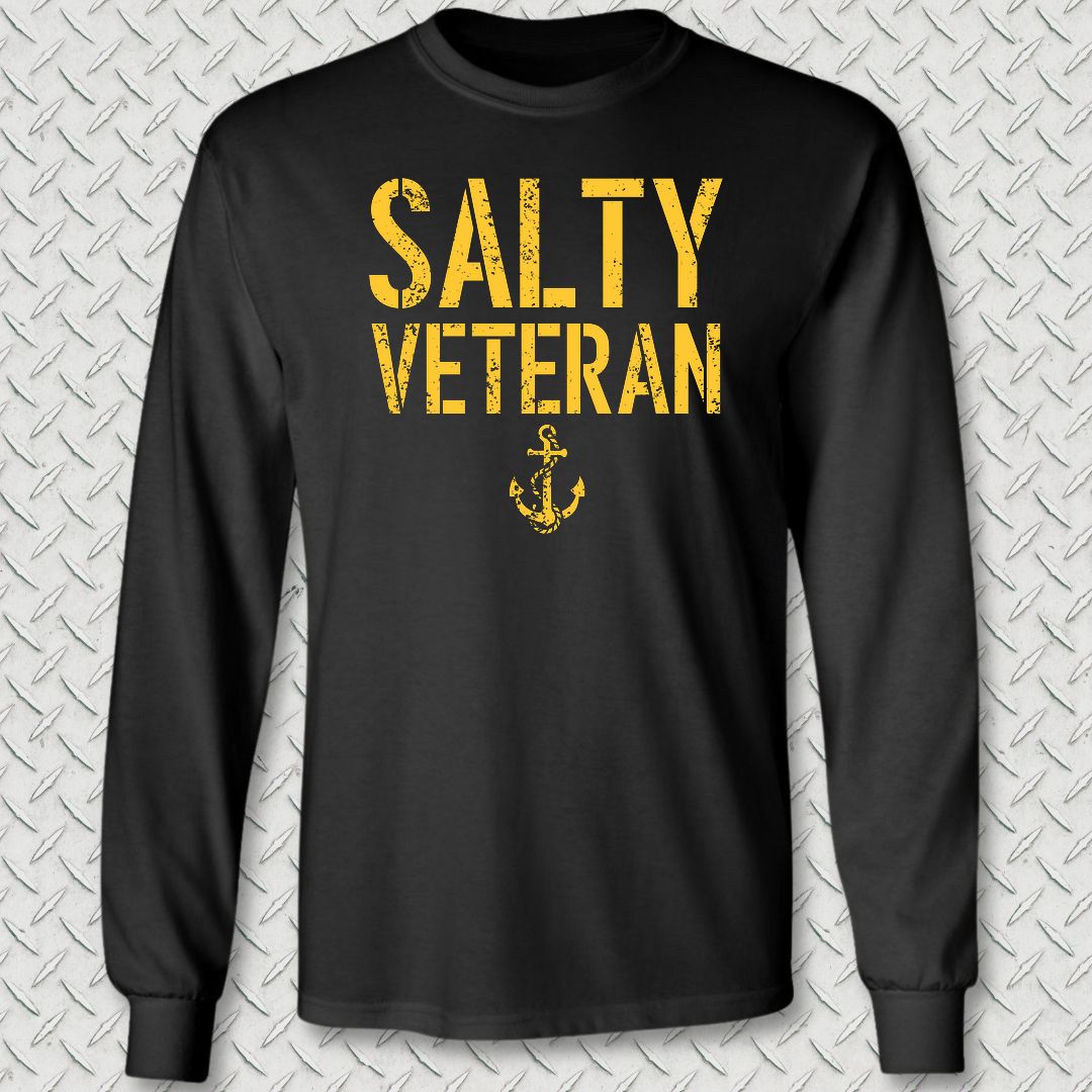 Salty Veteran Long Sleeve Tee - Black
