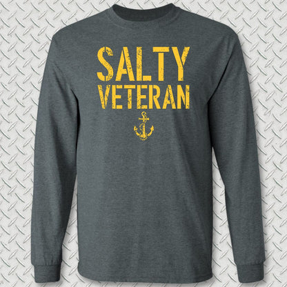 Salty Veteran Long Sleeve Tee - Dark Heather