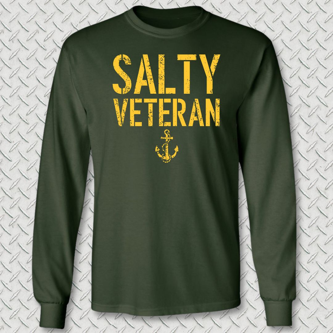 Salty Veteran Long Sleeve Tee - Forest Green