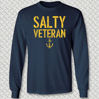 Salty Veteran Long Sleeve Tee - Navy