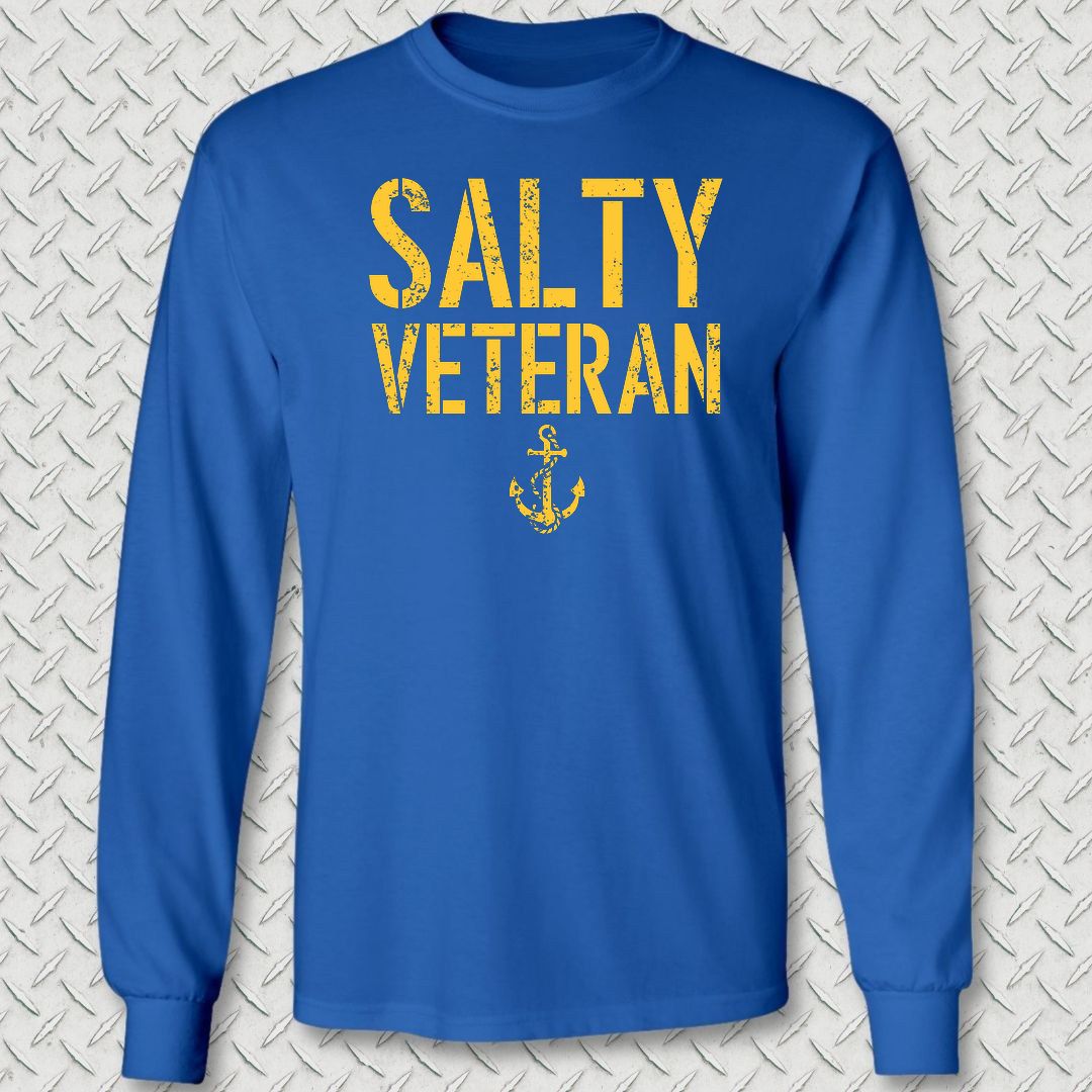 Salty Veteran Long Sleeve Tee - Royal Blue