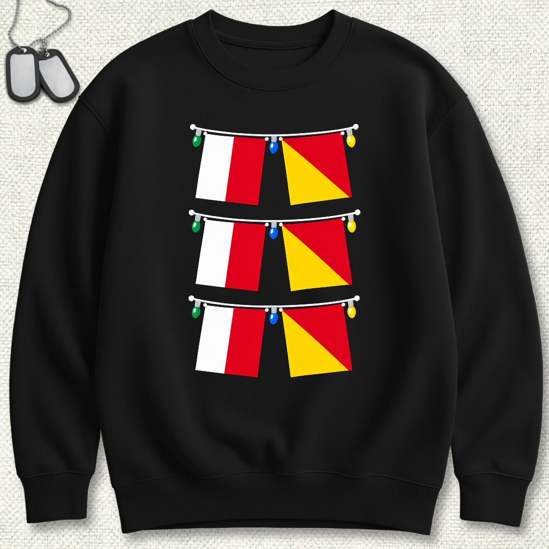 Signal Flag Ho Ho Ho Sweatshirt - Black