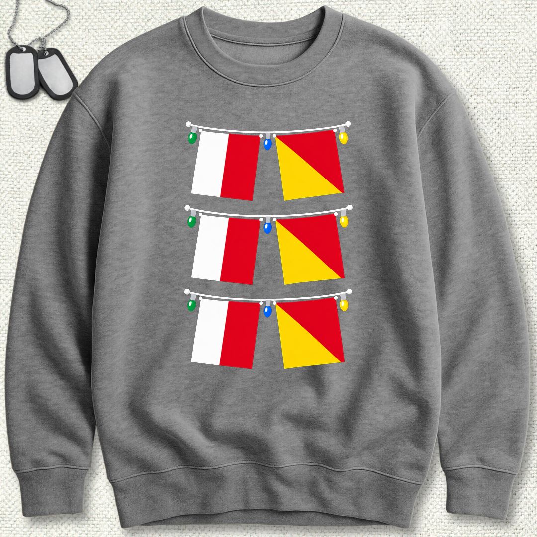 Signal Flag Ho Ho Ho Sweatshirt - Graphite Heather