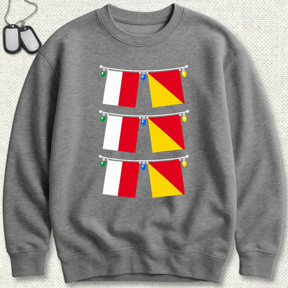 Signal Flag Ho Ho Ho Sweatshirt - Graphite Heather